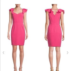 Alexia Admor Pink Flutter Sleeve Sheath Dress Size Medium